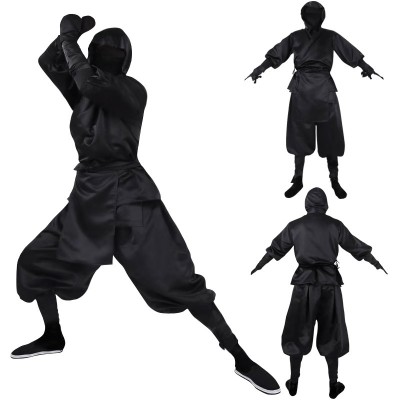 Halloween Adult Costume Japanese Black Ninja Cosplay Costume