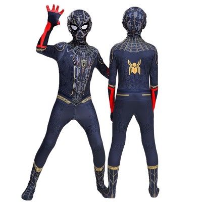 Black No Way Home Spider-Man Printed Jumpsuit Halloween Parent-Child Cosplay Superhero Suit