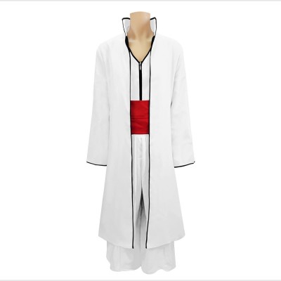 Bleach Sosuke Aizen Cosplay Costume White Arrancar Coat With Red Sash And Hakama