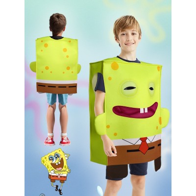 Children's Halloween Party Events Perform Cartoon Spongebob Costumes