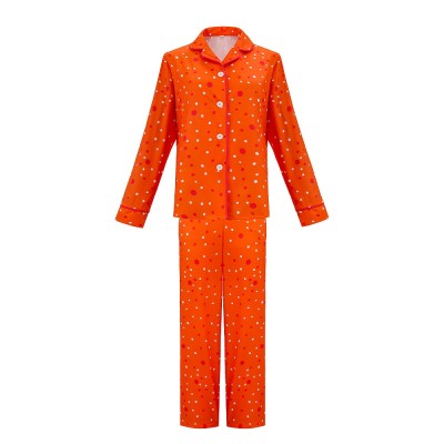 Coraline Orange Polka Dot Pajamas Cosplay Costume Shirt And Pants Set
