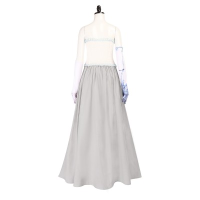 Corpse Bride Emily Cosplay Costume White Corset Wedding Dress With Veil And Gloves