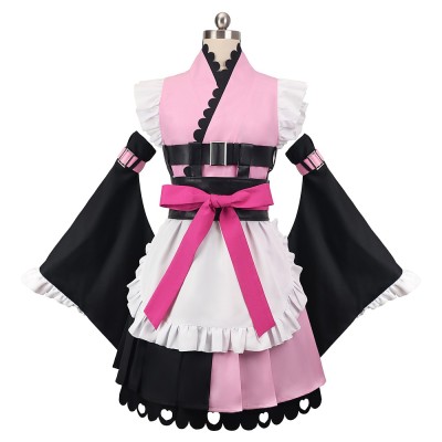 Cosmic Princess Kaguya! Noi Komazawa Cosplay Costume Pink And Black Maid Dress With Waist Harness