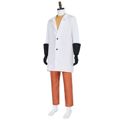 Despicable Me Dr. Nefario Cosplay Costume White Lab Coat, Plaid Pants, Tee And Gloves Set