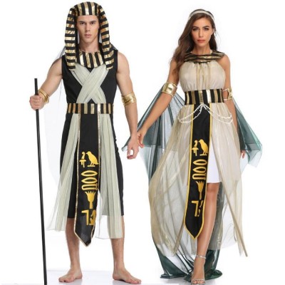 Halloween Egyptian Pharaoh King & Cleopatra Couple Matching Cosplay Costume