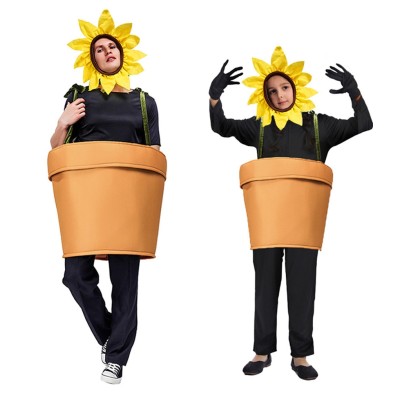 Funny Sunflower Pot Set Kids & Adults Halloween Cosplay Costume