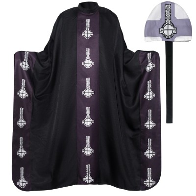 Ghost Papa Emeritus Cosplay Costume Black Gothic Cross Robe With Mitre Hat