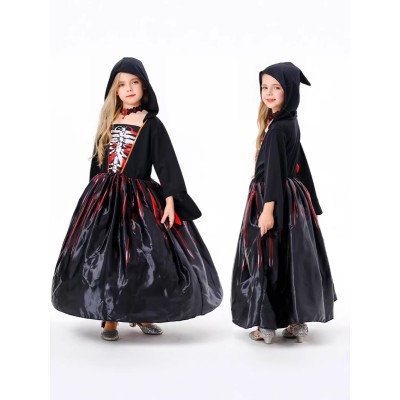 Girl's Day of the Dead Skeletal Halloween Cosplay Dress