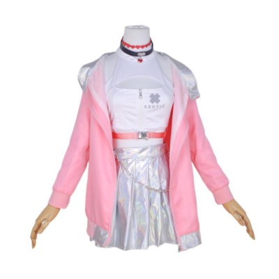 Goddess Of Victory NIKKE Viper Cosplay Costume Pink Jacket And Holographic Skirt Set