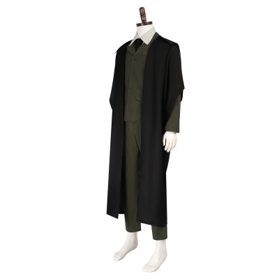 Harry Potter Remus Lupin Cosplay Costume Black Caped Coat, Olive Jacket, Shirt And Tie