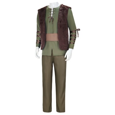 How To Train Your Dragon Hiccup Cosplay Costume Fur Vest Green Tunic And Pants