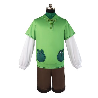 Identity V x LINE FRIENDS Fire Investigator LEONARD Cosplay Costume Green Frog Hoodie Outfit
