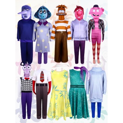 Halloween Group Costume Inside Out Joy Anger Disgust Sadness Fear Anxiety Cosplay Costume
