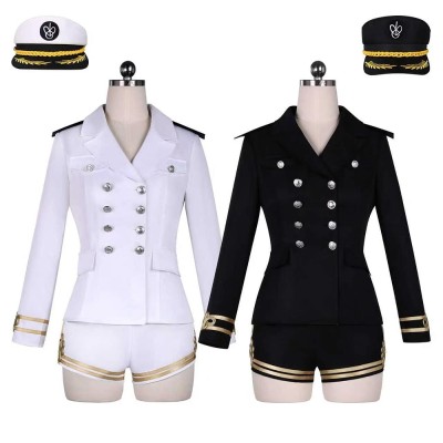 IVE Jang Wonyoung Navy Captain Uniform Cosplay Costume