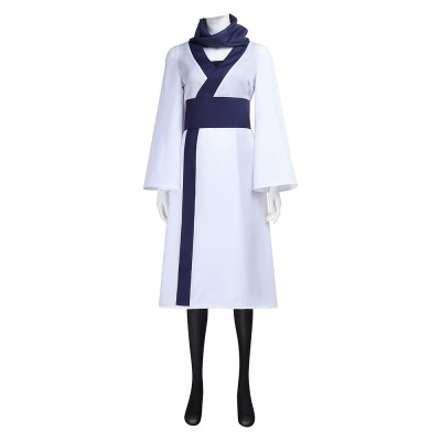 Jujutsu Kaisen Ryomen Sukuna Female Cosplay Costume White Kimono Robe With Navy Bow Sash