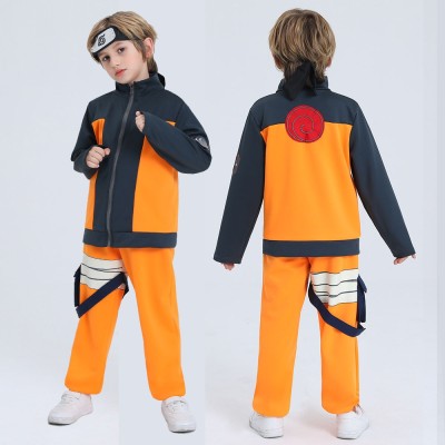 Kids Uzumaki Naruto Cosplay Daily Wear Costume