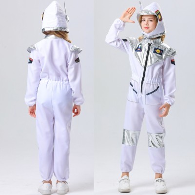 Halloween White Astronaut Spacesuit Pilot Cosplay Costume For Adult