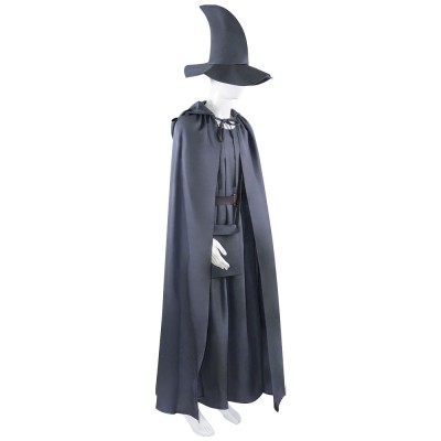 The Lord Of The Rings Gandalf The Grey Cosplay Costume Wizard Cloak Robe Hat Belt And Bag