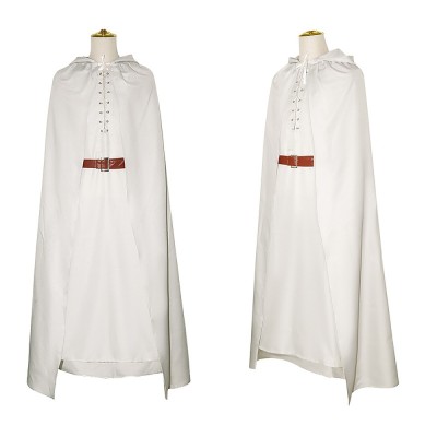 The Lord Of The Rings Gandalf The White Cosplay Costume White Robe With Hooded Cloak