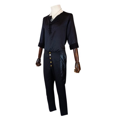 The Witcher Geralt of Rivia Black Outfit Cosplay Costume