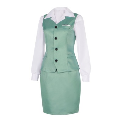 Spy x Family Yor Forger City Hall Green Uniform Cosplay Costume