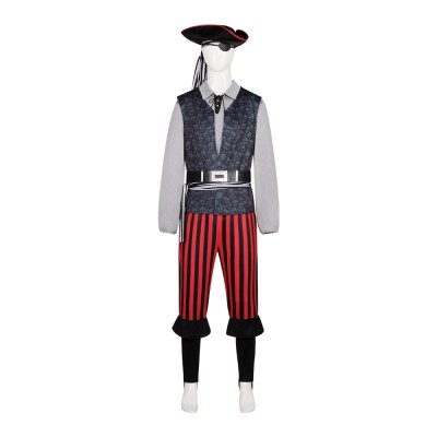 Men's Caribbean Pirate Captain Cosplay Costume