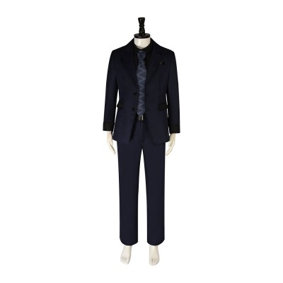 Harry Potter Draco Malfoy Cosplay Costume Navy Suit With Tie, Women Navy Jacket And Skirt Set