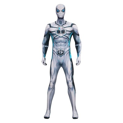 Marvel Rivals Spider-Man Future Foundation Suit Cosplay Bodysuit With Mask White And Blue Adults And Kids