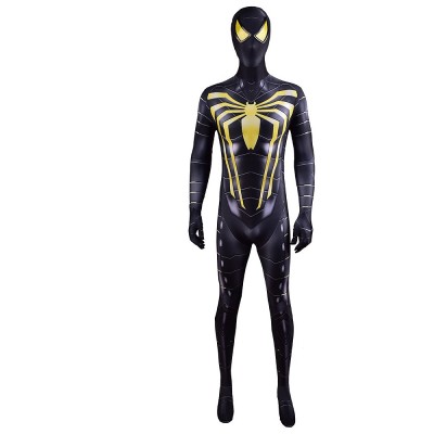 Marvel's Spider-Man PS4 Anti-Ock Suit Cosplay Bodysuit With Mask Black And Gold Men Women And Kids