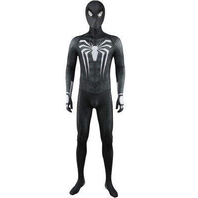 Marvel's Spider-Man Symbiote Suit Cosplay Jumpsuit With Mask Black And White Spider For Men Women And Kids
