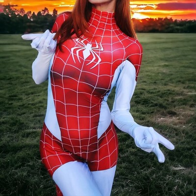 Spider-Man Mary Jane Spider-Girl Cosplay Jumpsuit For Women And Kids