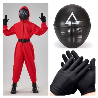 Money Heist Men's Salvador Dali Red Jumpsuit Halloween Costume For Adult & Kids