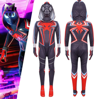 Miles Morales Hooded 2099 Spider-Man Jumpsuit Halloween Parent-child Cosplay Suit