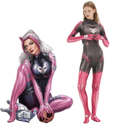 Yuumi Miss Meow Printed Jumpsuit Halloween Adult & Kids Costumes