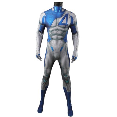 Marvel Rivals Mister Fantastic Cosplay Bodysuit Silver And Blue Fantastic Four Suit Adults And Kids