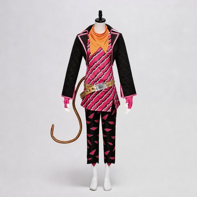 Monster High Toralei Stripe Cosplay Costume Black Jacket Pink Striped Top Pants Ears And Tail