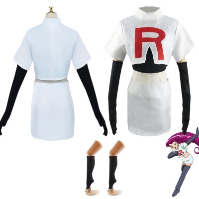 Cartoon Pokémon Team Rocket Jessie Cosplay Costume