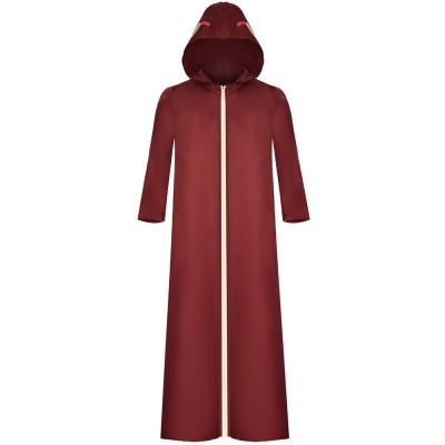 Naruto Shippuden Kabuto Yakushi Cosplay Costume Dark Red Hooded Long Cloak