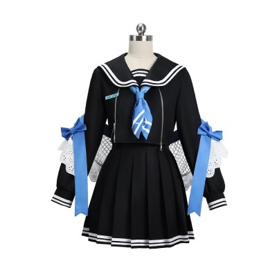 Goddess of Victory: NIKKE Arcana Cosplay Costume Black Sailor Uniform With Blue Bows