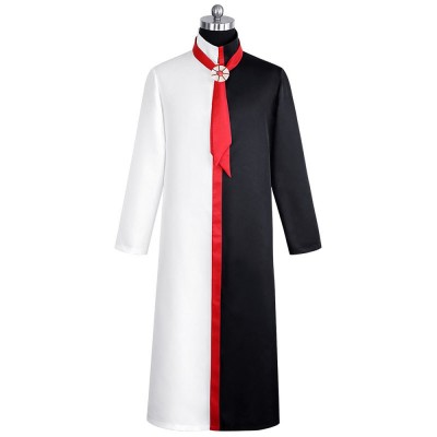 One Piece Brook Cosplay Costume Black And White Long Coat With Red Tie