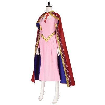 One Piece Nefertari Vivi Cosplay Costume Pink Princess Dress With Royal Cloak