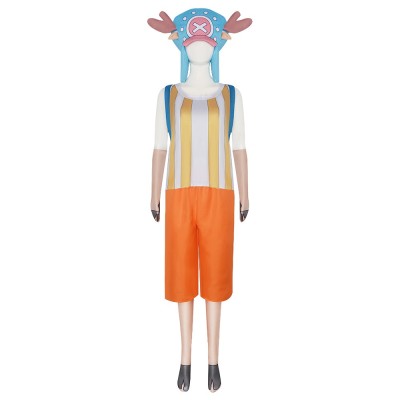 One Piece Tony Tony Chopper Cosplay Costume Striped Tank Top Orange Shorts Antler Hat Backpack Gloves And Leg Covers For Adults