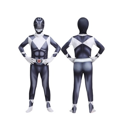 Black Ranger Zack Taylor Jumpsuit Halloween Parent-child Cosplay Costume