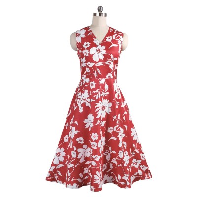 Resident Evil Outbreak Zombie Woman Cosplay Costume Red Floral Sleeveless Dress For Women