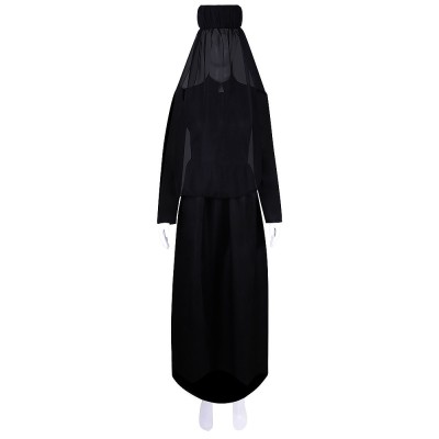 Resident Evil Village Donna Beneviento Cosplay Costume Black Veiled Headpiece, Fitted Jacket And Long Skirt