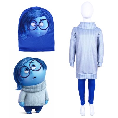 Inside Out Sadness Cosplay Costume Halloween Parent-Child Costume