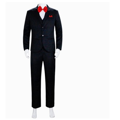 Saw Jigsaw John Kramer Cosplay Costume Black Suit With Red Bow Tie Or Billy Mask