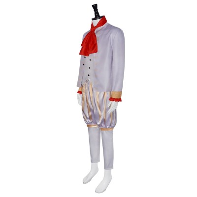 Shrek Forever After Rumpelstiltskin Cosplay Costume Lilac Coat, Vest, Striped Puff Trousers And Red Cravat