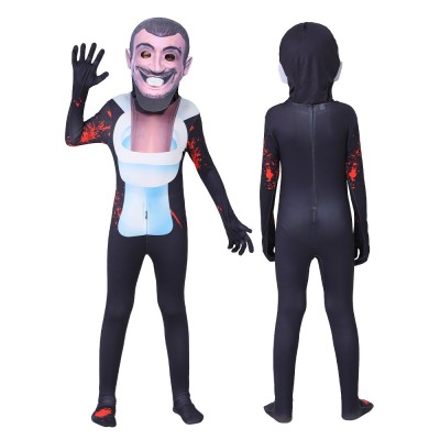 Skibidi Toilet Onesie Halloween Cosplay Costume For Kids & Adult