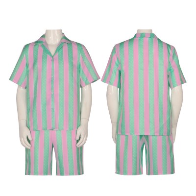 Barbie Movie Ken Striped Shirt and Shorts Cosplay Costume